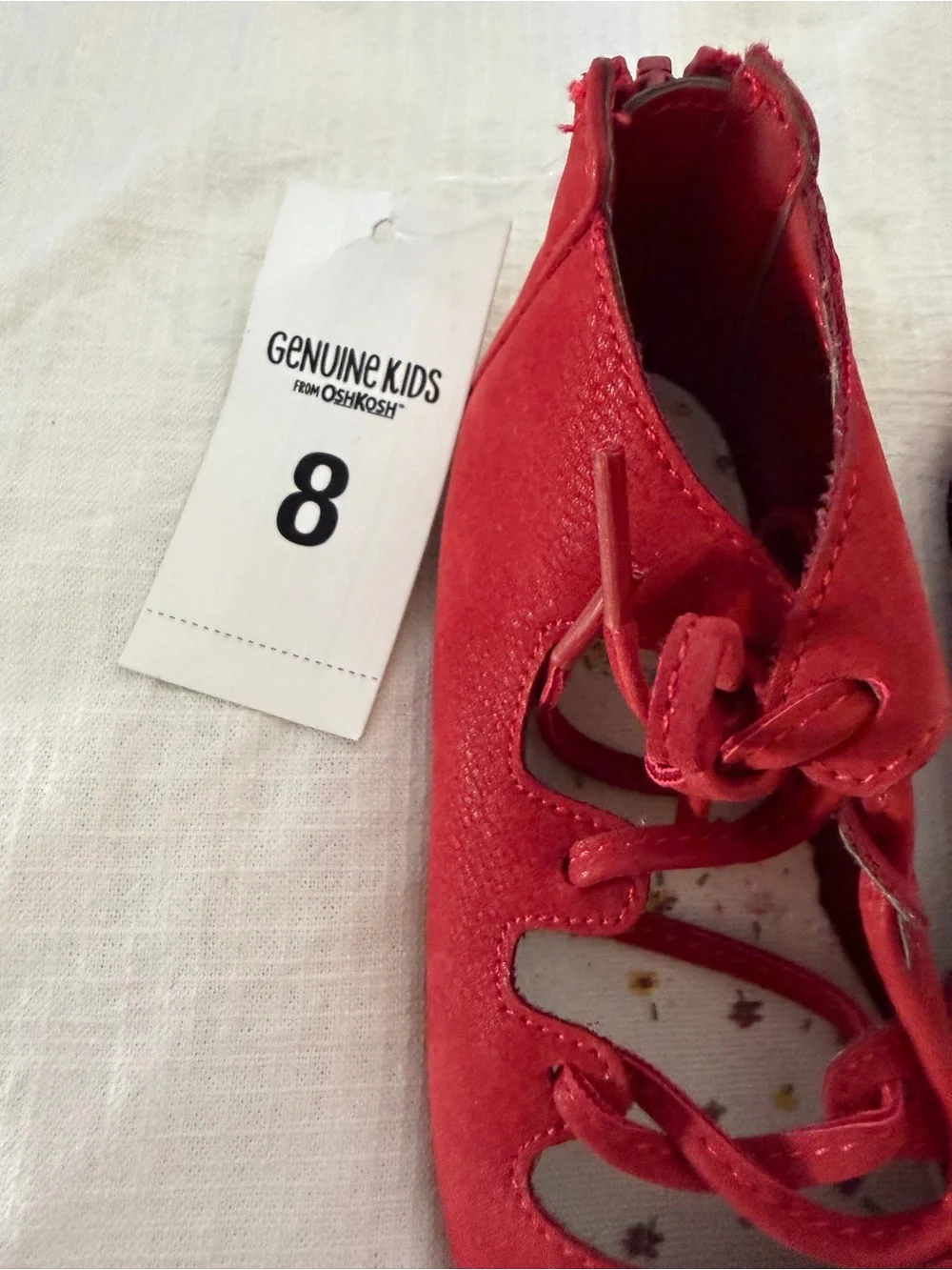 OshKosh B'gosh Red Lace-Up Cutout Dress Shoes
